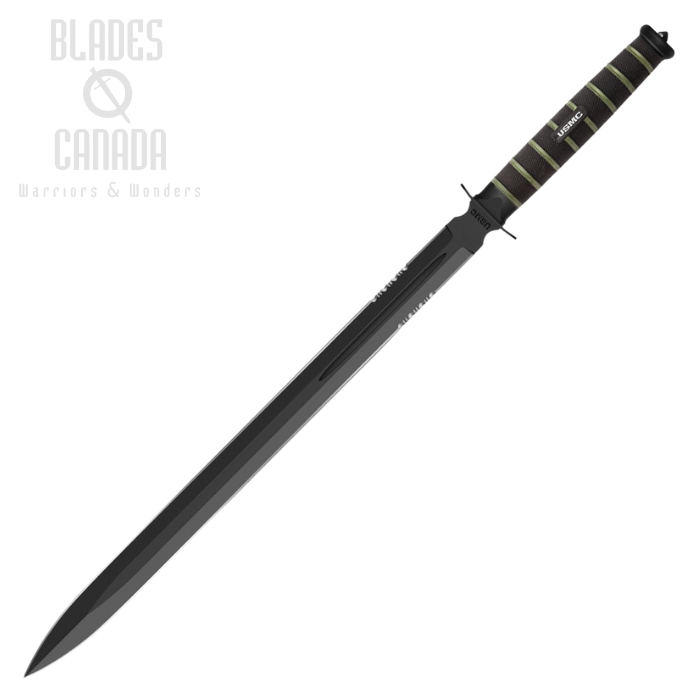 USMC Blackout Combat Sword, Double Edged, w/Nylon Sheath, UC3504